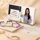 Beautiful Modern Design Personalised Chocolate Gift Box for Birthday (with Wrapped Chocolates)