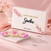 Floral Birthday Wishes - Personalised Chocolate Box(with Wrapped Chocolates)