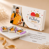 Happy Birthday Gift with Personalised Photo on Wrapped Chocolates