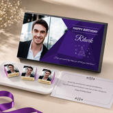 Vibrant Design Personalized Chocolate Gift Box for Birthday (with Wrapped Chocolates)