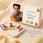 Photo Chocolates in Personalised Birthday Gift Box (with Wrapped Chocolates)