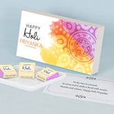 Elegant Holi Gift Box with Personalized Wrapped Chocolates