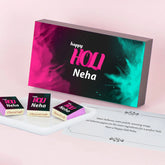 Colourful Holi Gift Box with Personalised Wrapped Chocolates