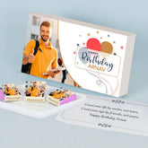 Happy Birthday Gift with Personalised Photo on Wrapped Chocolates