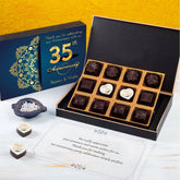 Anniversary Return Gifts - 12 Chocolate Box - Middle Two Printed Chocolates (Sample)