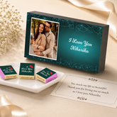 Floral Design I Love You Chocolate Gift Box Personalized with Picture (with Wrapped Chocolates)
