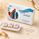 Splash of Colour I Love You Chocolate Gift Box Personalized with Photo (with Wrapped Chocolates)