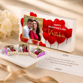 Valentine Gift Chocolate Box - Personalised with Photo and Name (with Wrapped Chocolates)