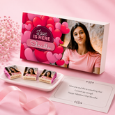 Special Valentine Gift Chocolate Box - Personalised with Photo and Name (with Wrapped Chocolates)