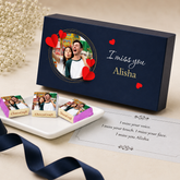I Miss You Gift Box Personalized with Photo on Box and Chocolates (with Wrapped Chocolates)