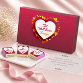 Heart Design Personalized Get Well Soon Gift (with Wrapped Chocolates)