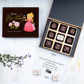 Birthday favors – 9 chocolate box with middle printed chocolate