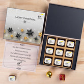 9-piece logo chocolate box—ideal corporate Christmas gifts for customers in bulk