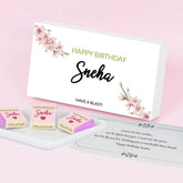 Floral Birthday Wishes - Personalised Chocolate Box(with Wrapped Chocolates)