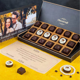 Indian wedding return gifts online – 18 chocolate box with printed chocolates
