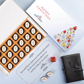 18-piece logo chocolate box—ideal luxury corporate Christmas gifts for premium clientele