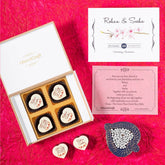 Front view of 4 chocolate box – unique marriage reception invitation card design