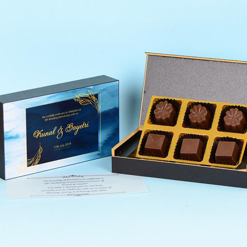 Anniversary Invitations - 6 Chocolate Box - Assorted Chocolates (Sample)