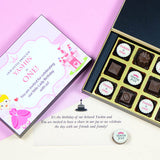 Birthday Invitations - 12 Chocolate Box - Alternate Printed Chocolates (Sample)