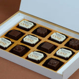 1st Birthday Invitations - 12 Chocolate Box - Alternate Printed Chocolates (Sample)