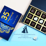 Anniversary Invitations - 12 Chocolate Box - Middle Two Printed Chocolates (Sample)