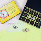 1st Birthday Return Gifts - 12 Chocolate Box - Middle Two Printed Chocolates (Minimum 10 Boxes)