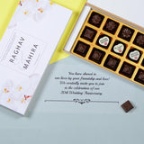 Anniversary Invitations - 18 Chocolate Box - Middle Four Printed Chocolates (Minimum 10 Boxes)