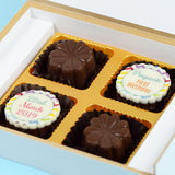 Birthday Invitations - 4 Chocolate Box - Alternate Printed Chocolates (Sample)