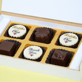 1st Birthday Return Gifts - 6 Chocolate Box - Alternate Printed Chocolates (Minimum 10 Boxes)