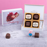 Birth Announcement Gifts - 4 Chocolate Box - Alternate Printed Chocolate (Sample)