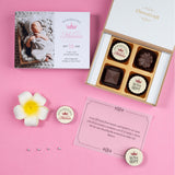 Birth Announcement Gifts - 4 Chocolate Box - Alternate Printed Chocolates (Minimum 10 Boxes)