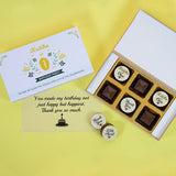 Birthday Return Gifts - 6 Chocolate Box - Alternate Printed Chocolate (Sample)