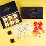 Elegant Personalized Get Well Soon Gift (with Wrapped Chocolates)