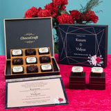 Wedding Invitations - 9 Chocolate Box - Alternate Printed Chocolates (Sample)