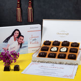 Wedding Invitations - 12 Chocolate Box - Middle Printed Chocolates (Sample)