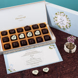 Wedding Invitations - 18 Chocolate Box - Middle Four Printed Chocolates (Sample)