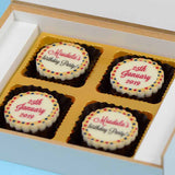 1st Birthday Invitations - 4 Chocolate Box - All Printed Chocolates (Minimum 10 Boxes)