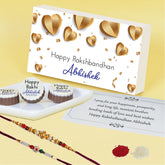Loving Hearts - Gift with Printed Chocolates (Rakhi Pack Optional)