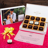Wedding Return Gifts - 12 Chocolate Box - Middle Printed Chocolates (Sample)