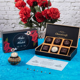 Wedding Return Gifts - 6 Chocolate Box - Single Printed Chocolate (Sample)