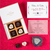 Wedding Invitations - 4 Chocolate Box - Alternate  Printed Chocolates (Sample)