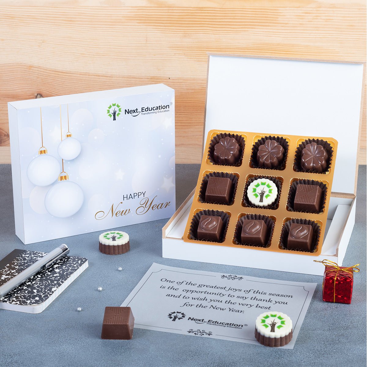 Unboxing the logo chocolate box delivers wow factor in corporate employee Christmas gifts