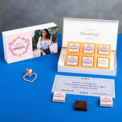 Beautiful Personalized Chocolate Gift Box (with Wrapped Chocolates)