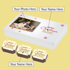 Snowflake Design Christmas Gift Box with Printed Chocolates