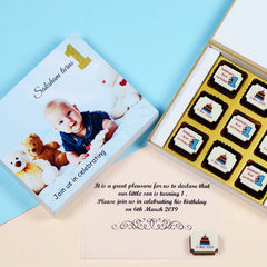 Birthday Invitations - 9 Chocolate Box - All Printed Chocolates (Sample)