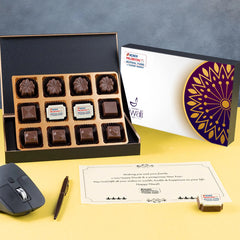 Elegant 12-piece chocolate box for Diwali customer gifting