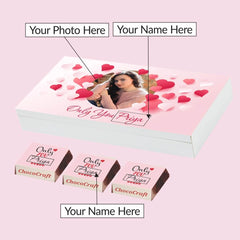Romantic Gift Box with Chocolates Personalized with Photo (with Wrapped Chocolates)