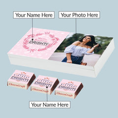 Beautiful Personalized Chocolate Gift Box (with Wrapped Chocolates)
