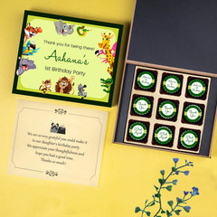 Open nine-chocolate box for 1st birthday birthday return gift ideas