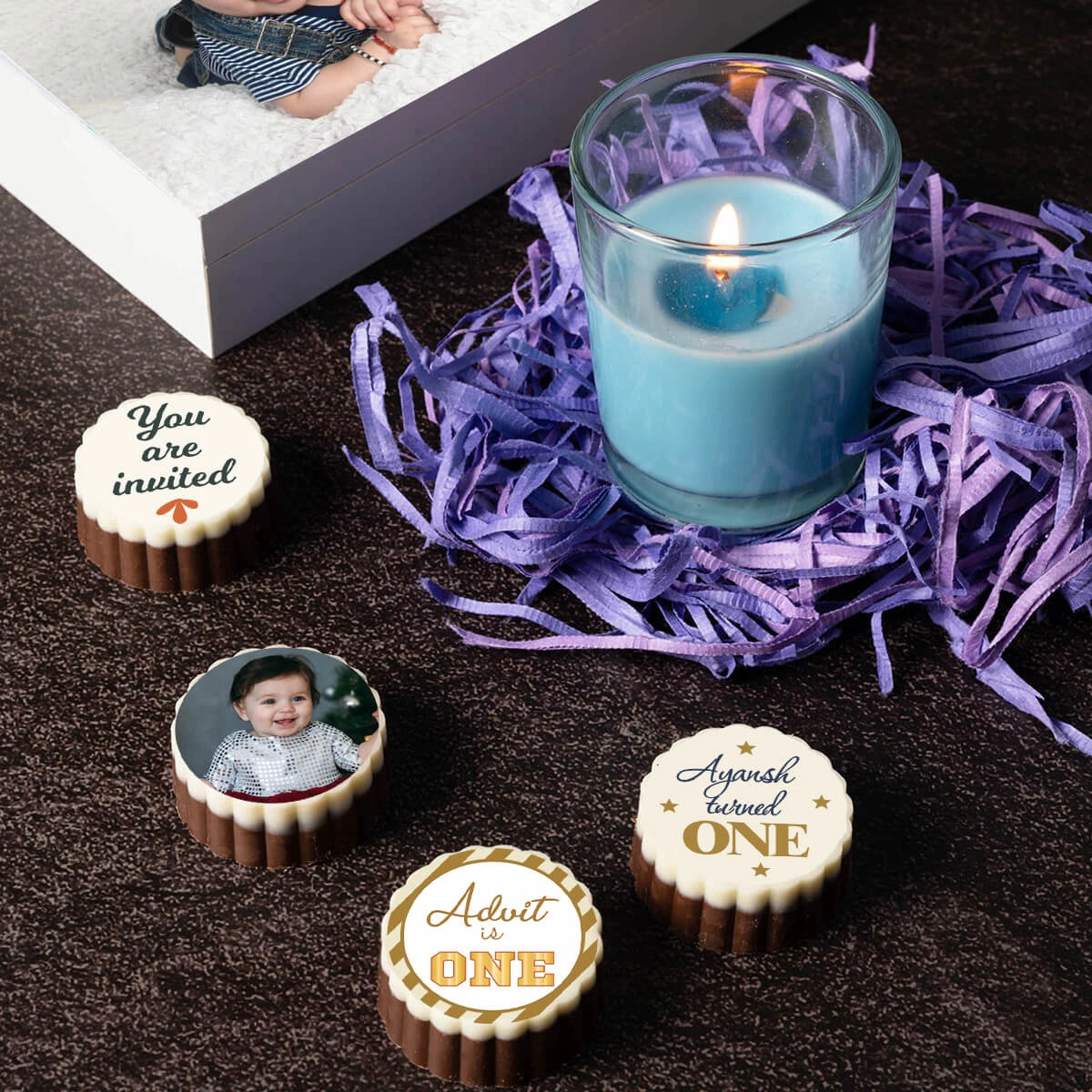 Digital proof shown before producing 1st birthday party invitations